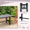 Costway 2PCS Outdoor HDPE Bench with Metal Frame 47'' x 14'' x 16'' for Yard Garden Brown/Black/Gray